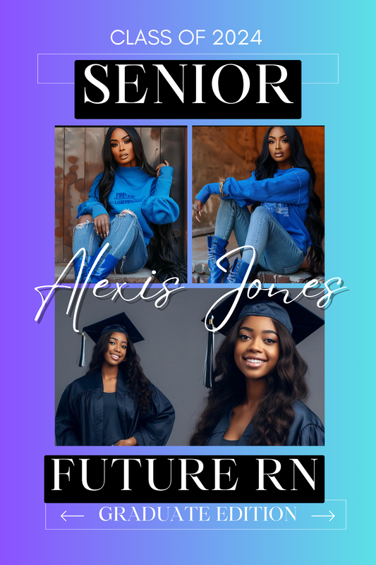 CANVA single editable Graduation magazine cover template (3 frames) (edit in Canva only)